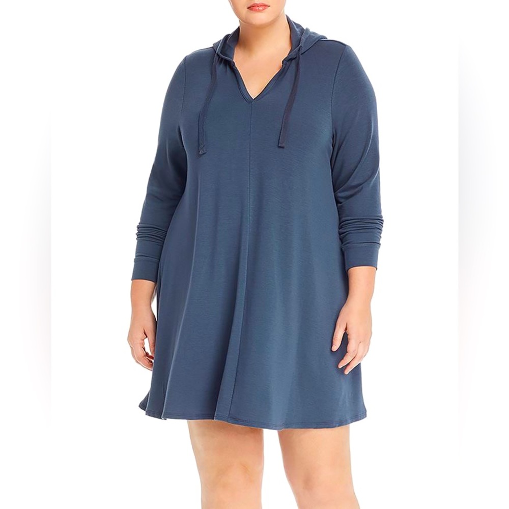Cupio Size S Hooded Swing Dark Green Sweatshirt Dress